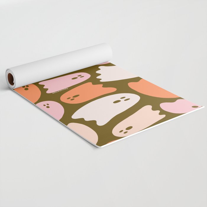 Ghost Print in Green Yoga Mat Gallery Image 2