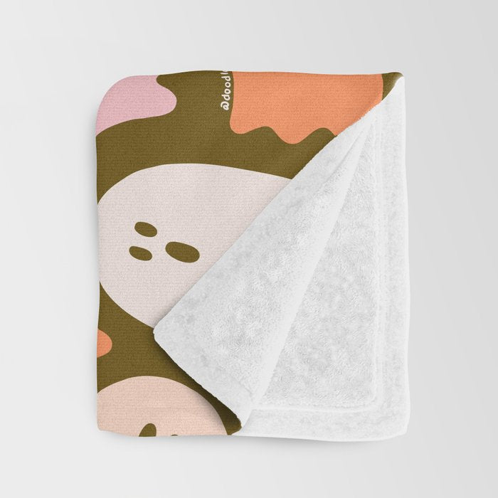 Ghost Print in Green Throw Blanket Gallery Image 3