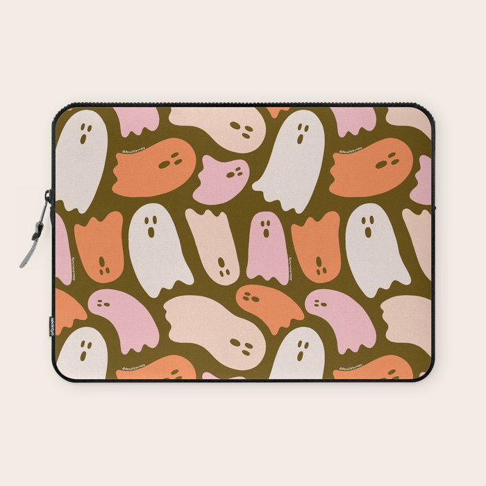 Ghost Print in Green Laptop Sleeve Gallery Image 1