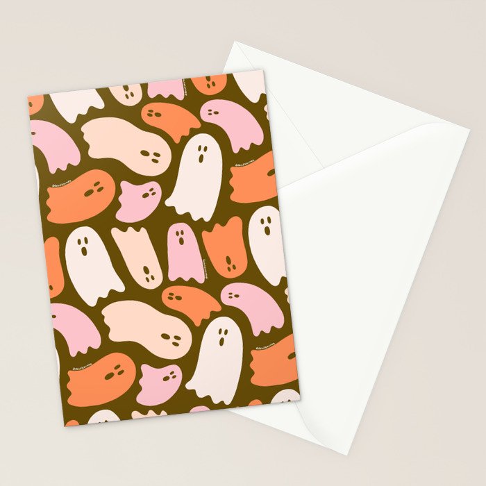 Ghost Print in Green Stationery Card Gallery Image 2