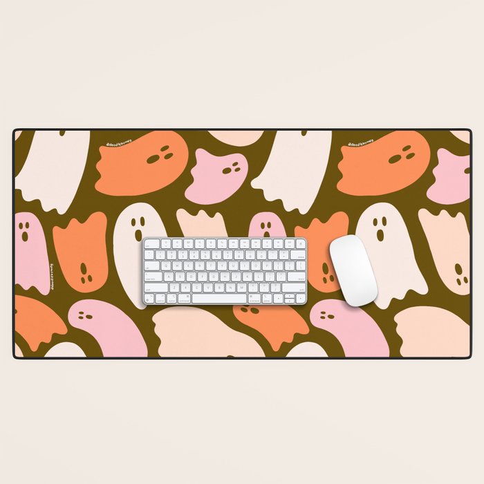 Ghost Print in Green Desk Mat Gallery Image 1