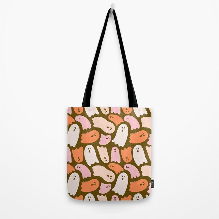 Ghost Print in Green Tote Bag Gallery Image 2