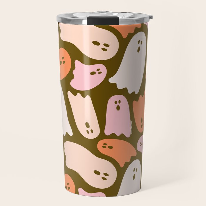Ghost Print in Green Travel Mug Gallery Image 1
