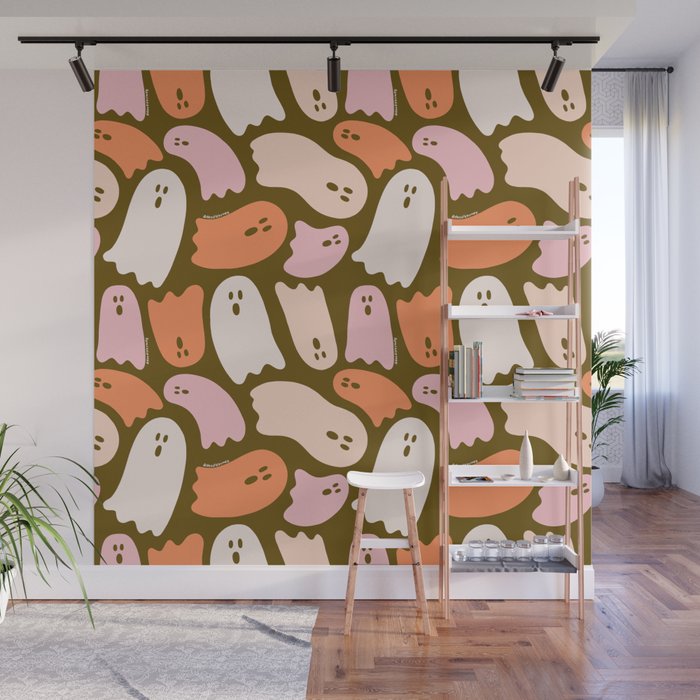 Ghost Print in Green Wall Mural Gallery Image 1