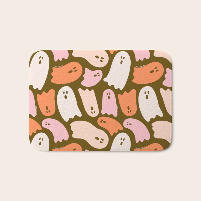 Ghost Print in Green Bath Mat Gallery Image 1