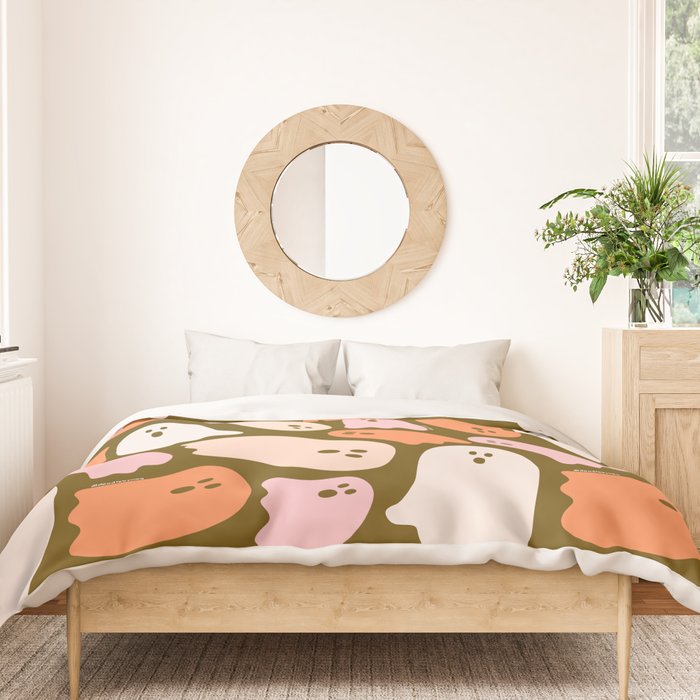 Ghost Print in Green Duvet Cover Gallery Image 3