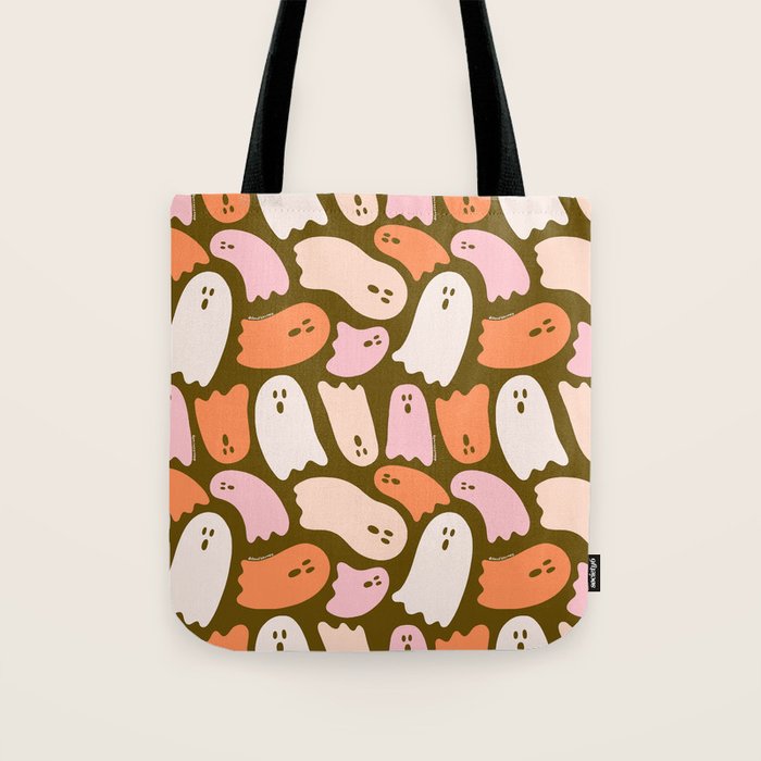 Ghost Print in Green Tote Bag Gallery Image 1