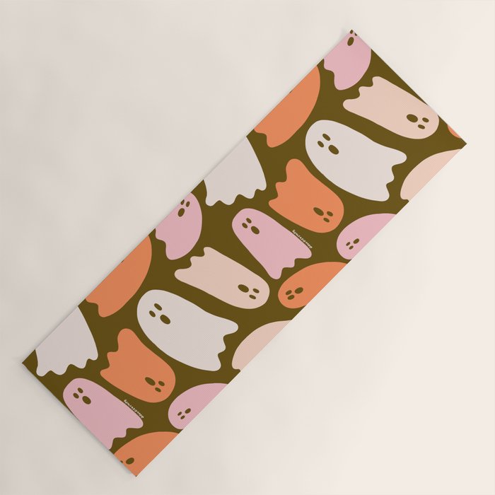 Ghost Print in Green Yoga Mat Gallery Image 1