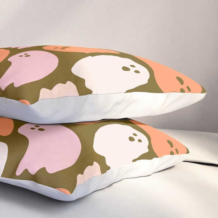 Ghost Print in Green Pillow Sham Gallery Image 3