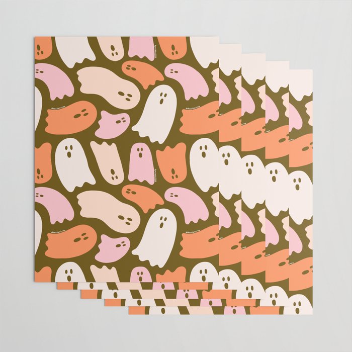 Ghost Print in Green Wrapping Paper Gallery Image 3