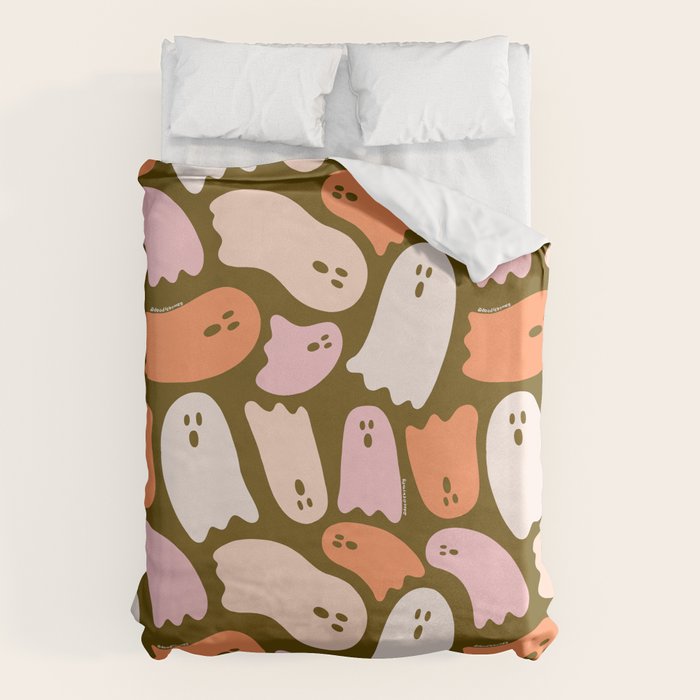 Ghost Print in Green Duvet Cover Gallery Image 1