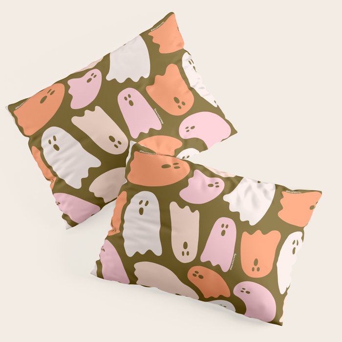 Ghost Print in Green Pillow Sham Gallery Image 1