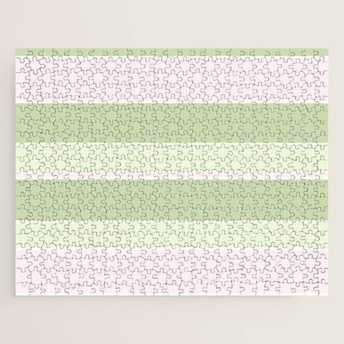 Pink and green stripes Jigsaw Puzzle Gallery Image 1