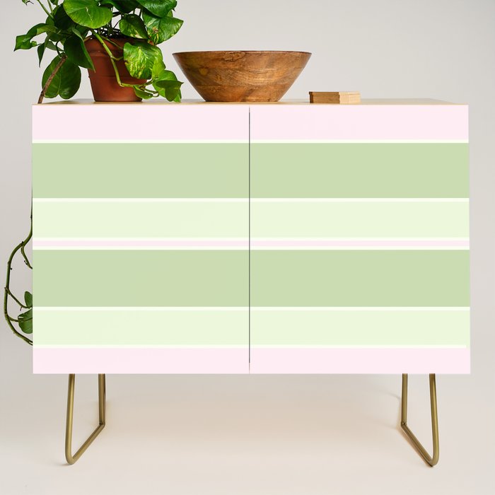 Pink and green stripes Credenza Gallery Image 1