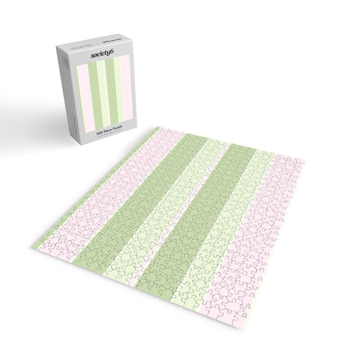 Pink and green stripes Jigsaw Puzzle Gallery Image 2