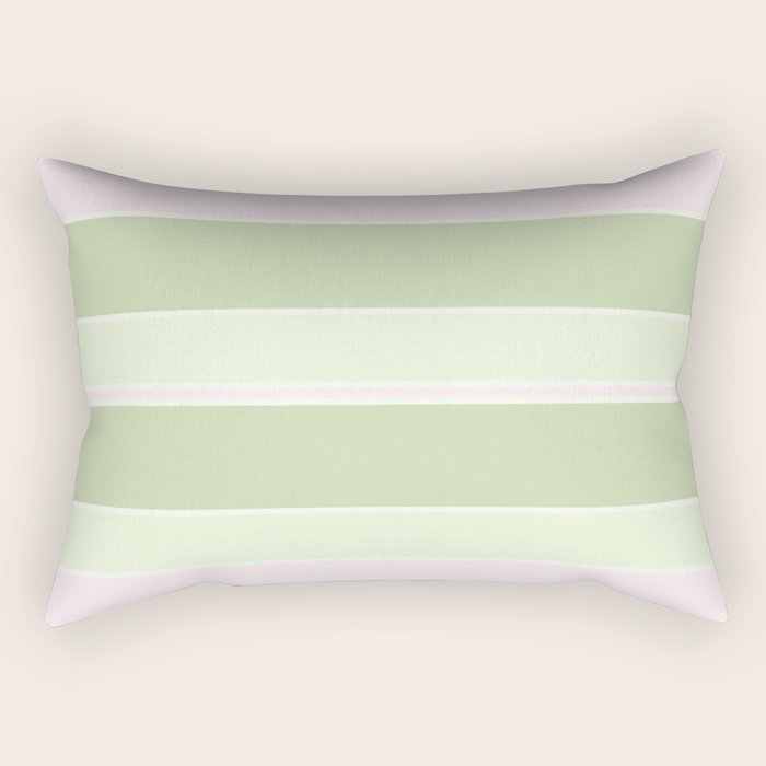 Pink and green stripes Rectangular Pillow Gallery Image 1