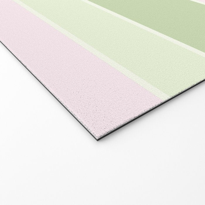 Pink and green stripes Welcome Mat Gallery Image 2
