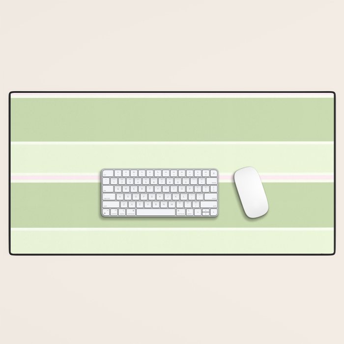 Pink and green stripes Desk Mat Gallery Image 1
