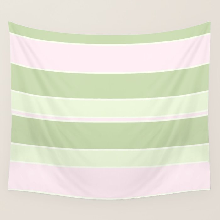 Pink and green stripes Wall Tapestry Gallery Image 1