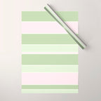 Pink and green stripes Wrapping Paper Gallery Image 1