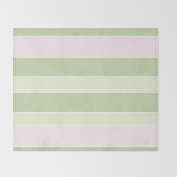 Pink and green stripes Throw Blanket Gallery Image 2