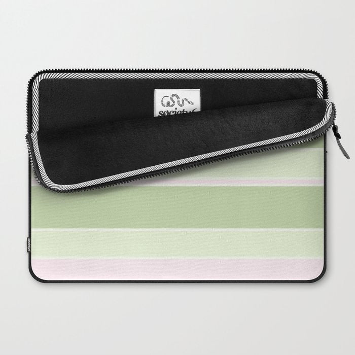 Pink and green stripes Laptop Sleeve Gallery Image 2