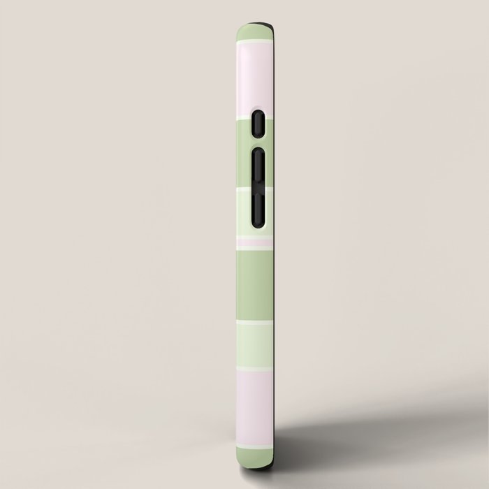 Pink and green stripes iPhone Case Gallery Image 2