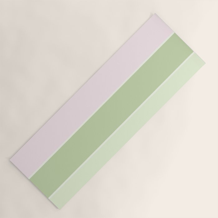 Pink and green stripes Yoga Mat Gallery Image 1