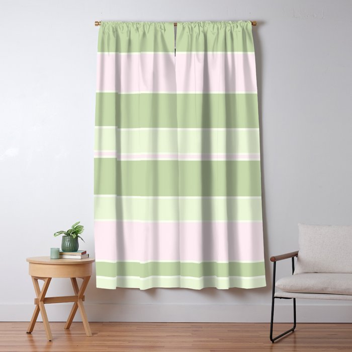 Pink and green stripes Window Curtain Gallery Image 5