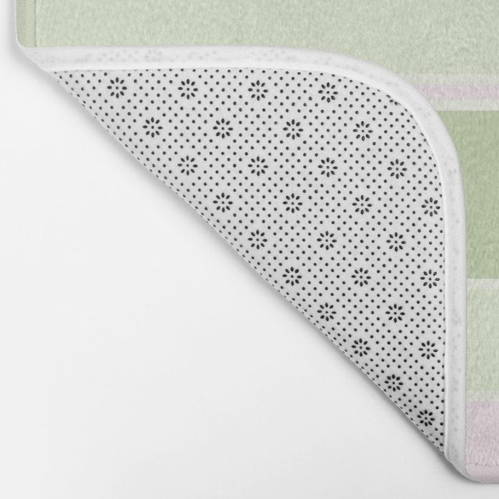 Pink and green stripes Bath Mat Gallery Image 2