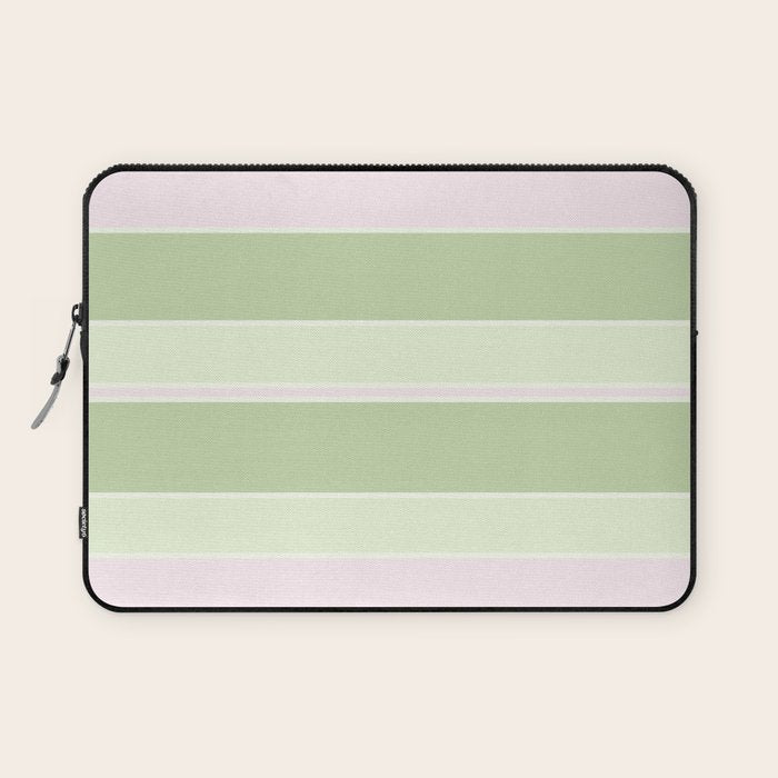 Pink and green stripes Laptop Sleeve Gallery Image 1