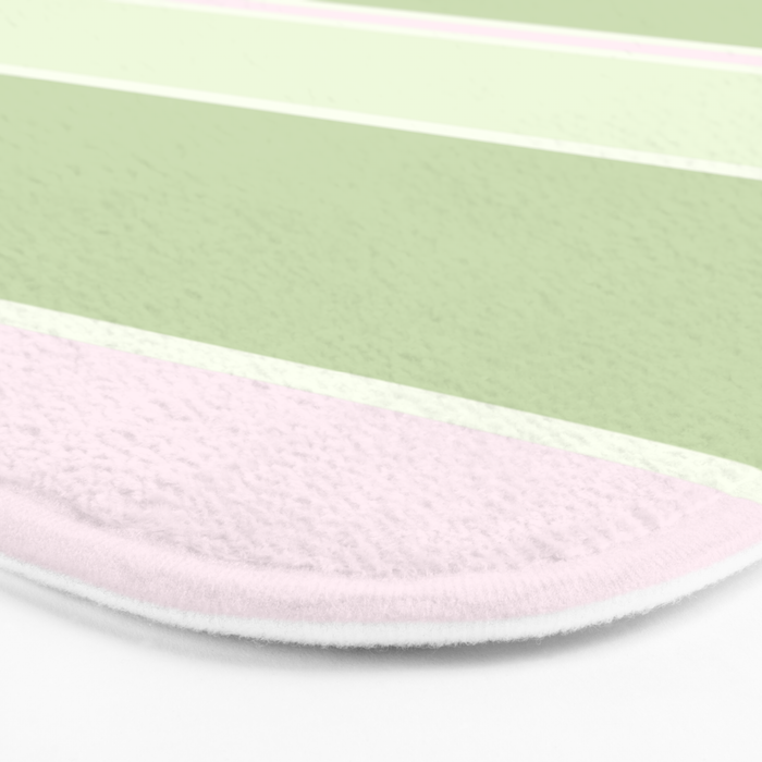 Pink and green stripes Bath Mat Gallery Image 3