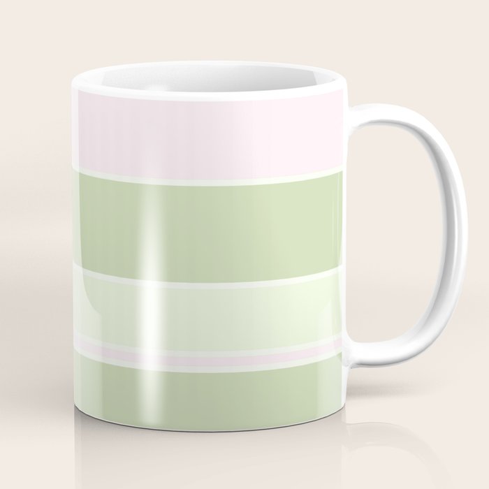 Pink and green stripes Coffee Mug Gallery Image 1
