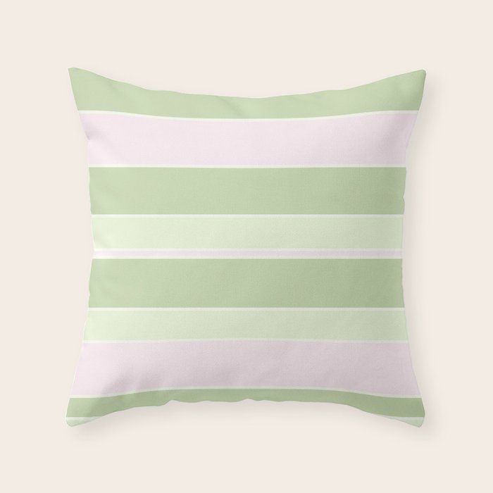 Pink and green stripes Throw Pillow Gallery Image 6
