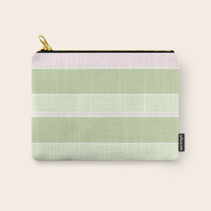 Pink and green stripes Carry All Pouch Gallery Image 1