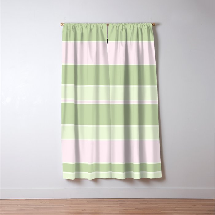 Pink and green stripes Window Curtain Gallery Image 3