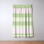 Pink and green stripes Window Curtain Gallery Image 3