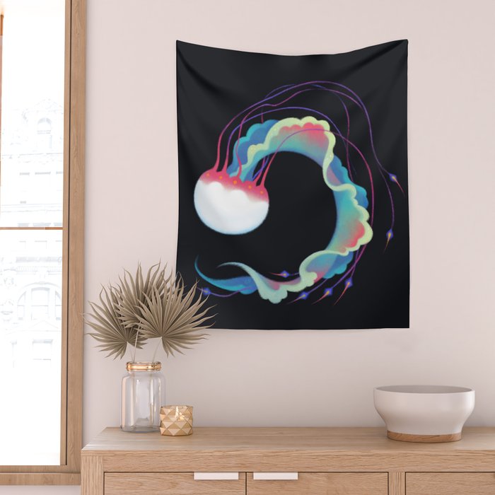 Jellyfish 3 Wall Tapestry Gallery Image 2