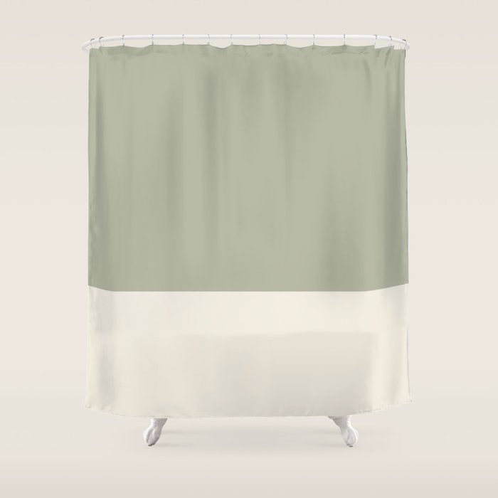 Dual (Sage Cream) Shower Curtain Gallery Image 1