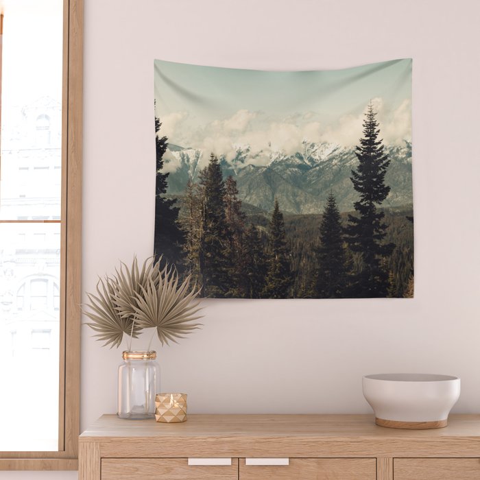 Snow capped Sierras Wall Tapestry Gallery Image 2