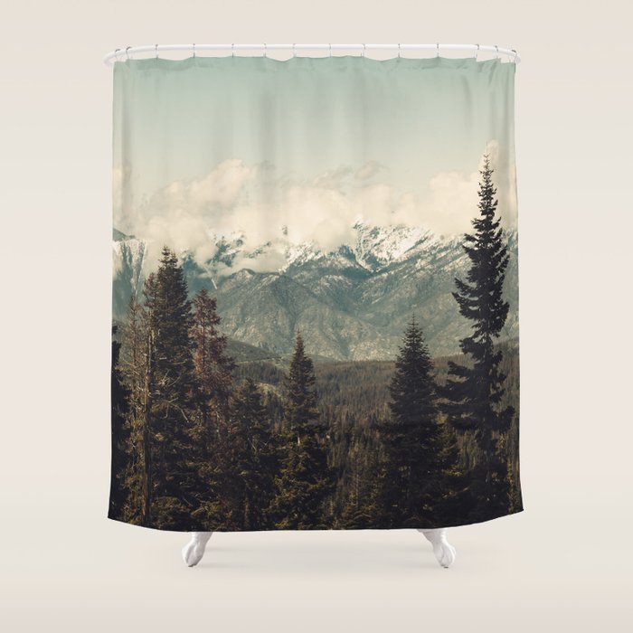 Snow capped Sierras Shower Curtain Gallery Image 1