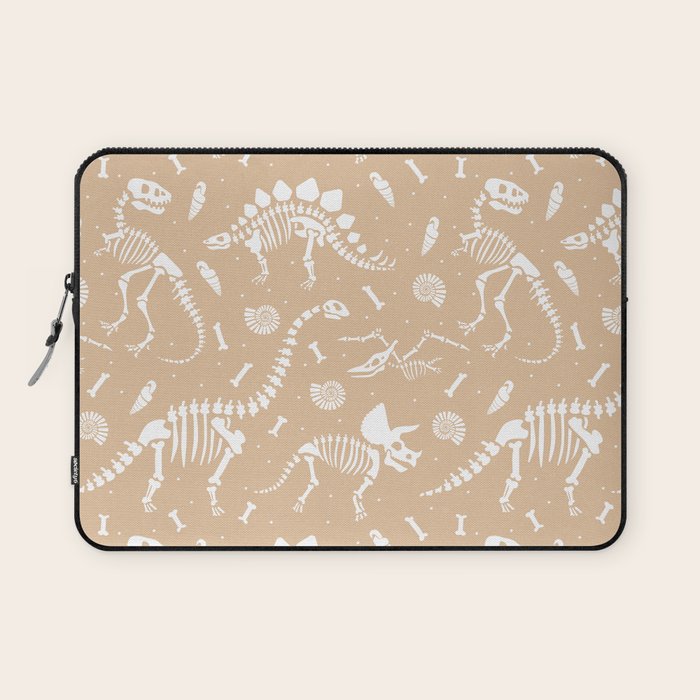 Dinosaur Fossils on Taupe Laptop Sleeve Gallery Image 1