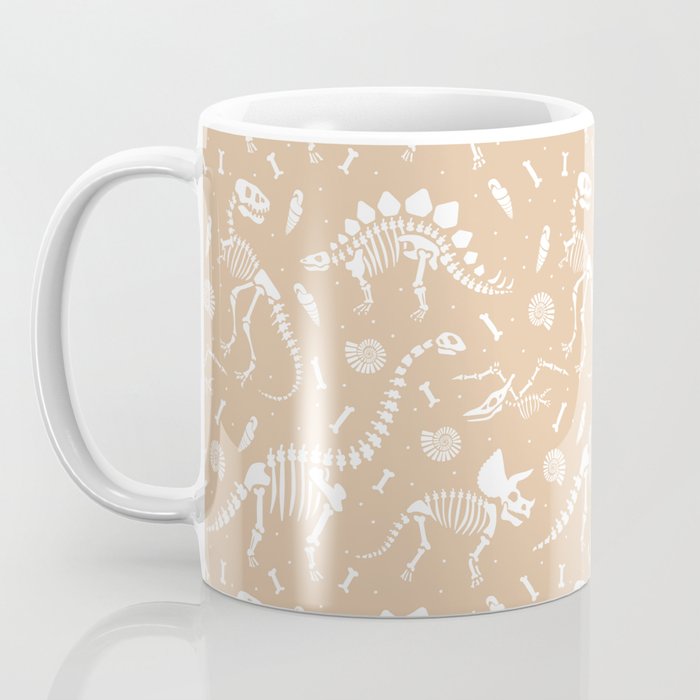 Dinosaur Fossils on Taupe Coffee Mug Gallery Image 3