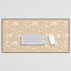 Dinosaur Fossils on Taupe Desk Mat Gallery Image 1