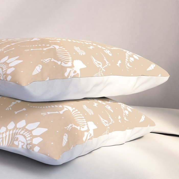 Dinosaur Fossils on Taupe Pillow Sham Gallery Image 3