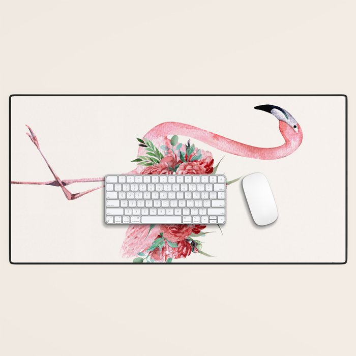 Flamingo Floral Desk Mat Gallery Image 1