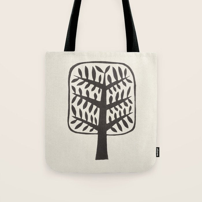 Linocut Tree #2 Tote Bag Gallery Image 1