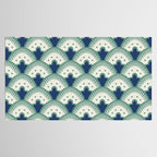 Art Deco Fan Pattern Blue/Green Tablecloth Gallery Image 2