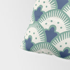 Art Deco Fan Pattern Blue/Green Pillow Sham Gallery Image 4