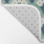 Art Deco Fan Pattern Blue/Green Bath Mat Gallery Image 2
